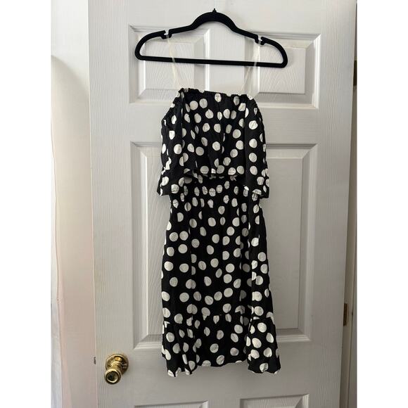 Xhilaration Dresses & Skirts - Black and White Polka Dot Strapless Dress By Xhilaration Size Medium
